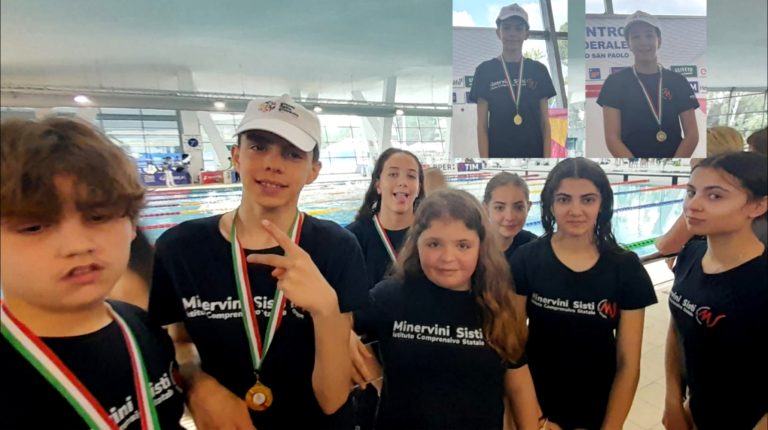 Due alunni della Basilio Sisti vincono le regionali di nuoto