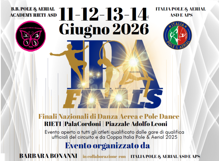 Barbara Bonanni ed Erika Esposito portano a Rieti lo sport acrobatico: a giugno le finali IPA Danza Aerea e Pole Dance