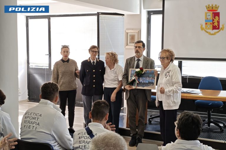 Gli atleti della ASD Atletica Sport Terapia Rieti ricevuti dal Questore Pasquale Fiocco
