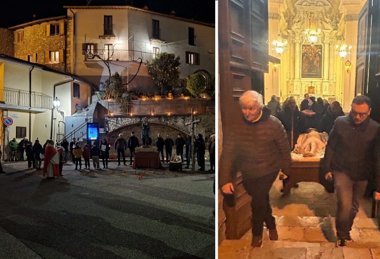 A Pescorocchiano la suggestiva processione del Venerdi Santo: forti emozioni tra i presenti