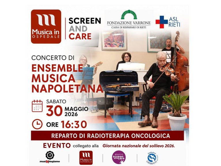 Musica, cura e umanità: il 30 maggio al Reparto di Radioterapia Oncologica de Lellis il concerto dell’Ensemble Musica Napoletana