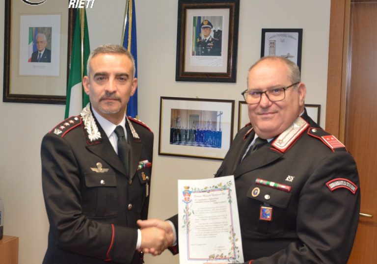 Il luogotenente carica speciale Raffaele Nastri va in pensione: gli auguri dell’Arma Carabinieri