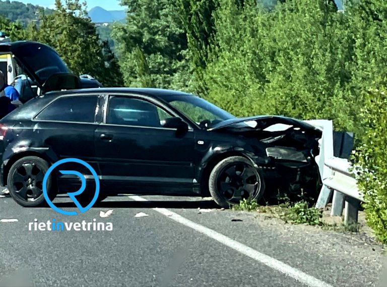 Incidente sulla Rieti – Terni: auto contro guardrail