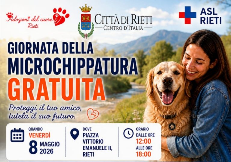 L’8 maggio in piazza Vittorio Emanuele II la Giornata della Microchippatura gratuita