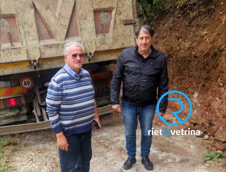 Eliminata la frana a Chiurano di Lisciano. Sul posto Nobili e Patacchiola