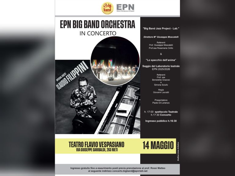 Il 14 maggio la Big Band Orchestra del Liceo Musicale EPN in concerto al Flavio con Claudio Filippini