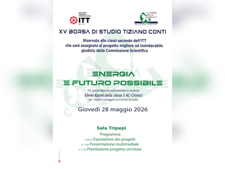 La XV Borsa di Studio “Tiziano Conti” a Klevin Kasmi