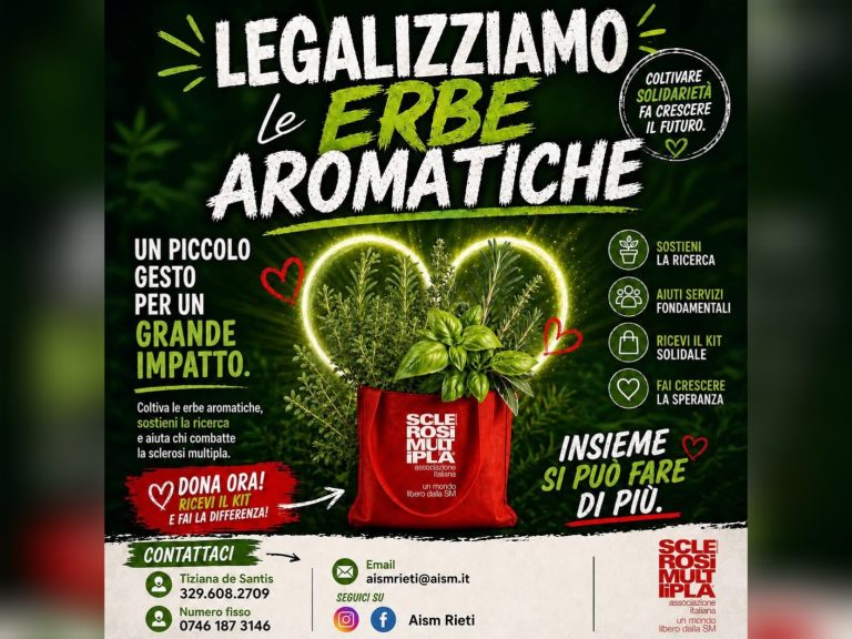 AISM – Legalizziamo le erbe aromatiche. Il 22 e 23 maggio a Rieti e provincia 
