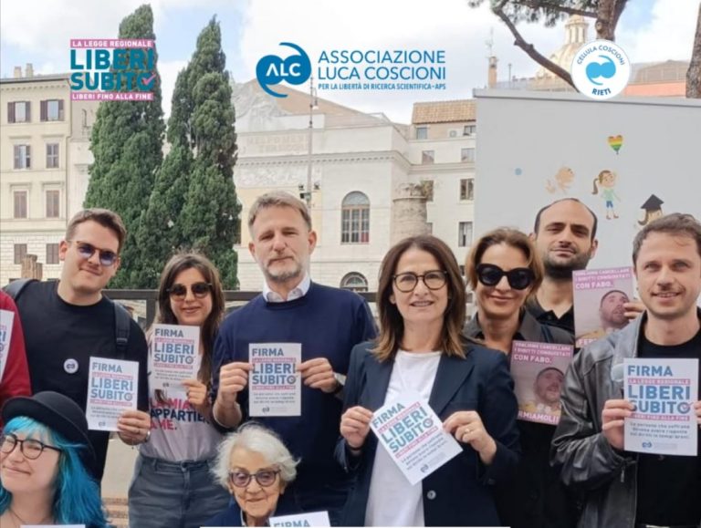 Fine vita, sabato 30 maggio a Rieti si firma per “Liberi subito”