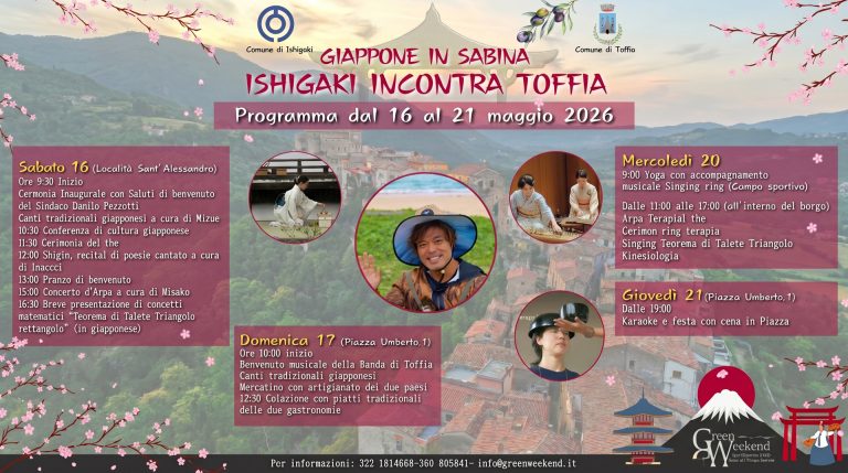 Il Giappone in Sabina. Toffia ospita Ishigaki – IL PROGRAMMA