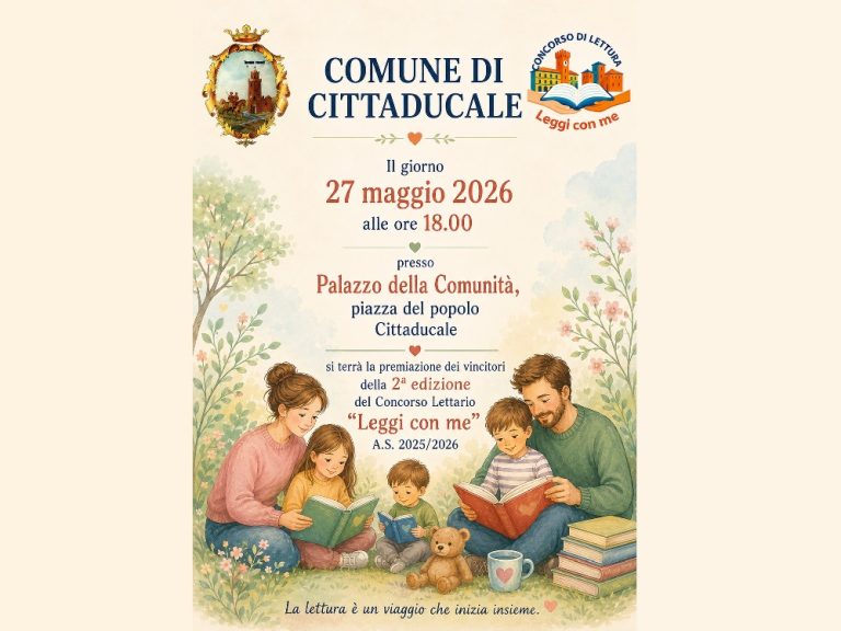 “Leggi con me”, oggi 27 maggio le premiazioni a Cittaducale