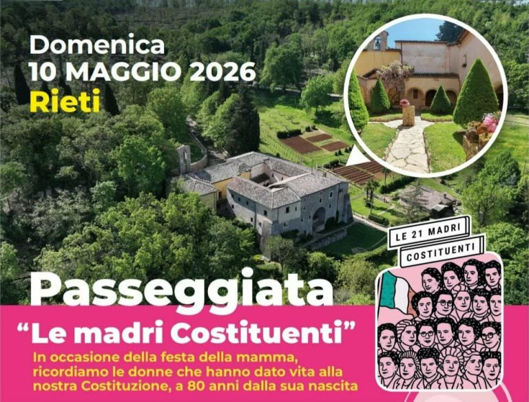 Il 10 maggio a Rieti c’è la “Passeggiata – Le madri costituenti”