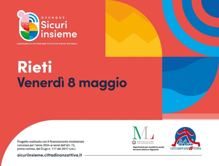 Cittadinanzattiva Rieti invita a proporre azioni concrete per affrontare con crescente efficacia i rischi naturali e di origine umana