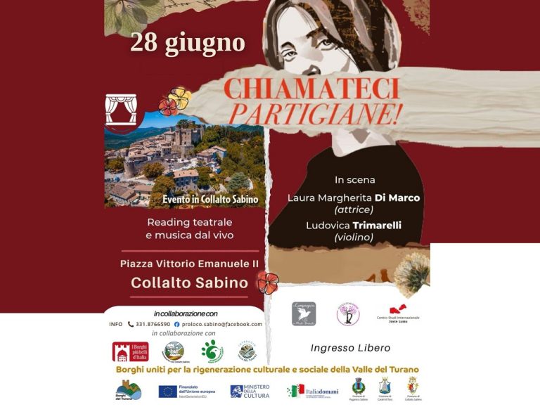Il 28 giugno a Collato Sabino lo spettacolo “Chiamateci Partigiane!”