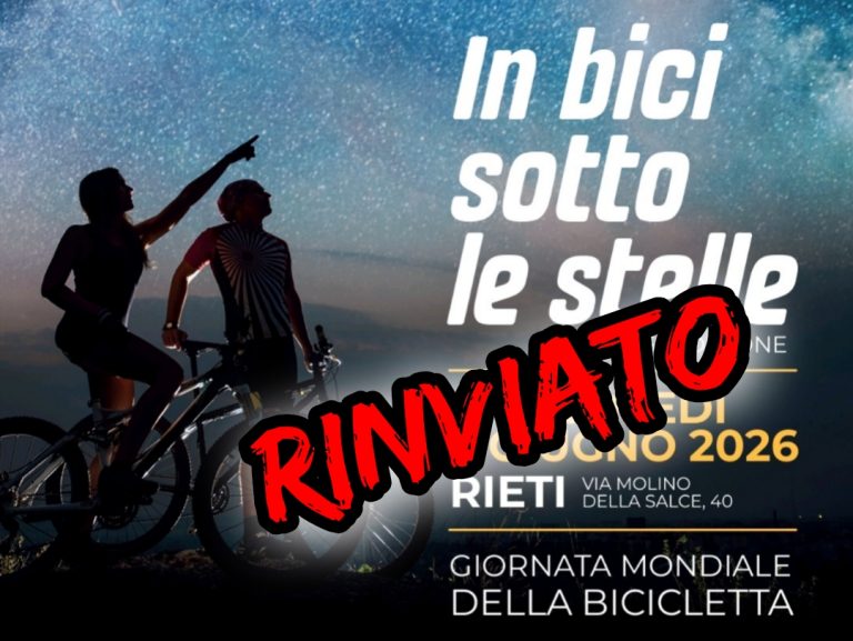 “In bici sotto le stelle” causa maltempo rinviato al 15 luglio