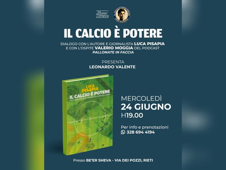 A Rieti la presentazione del libro: “Il calcio è potere”