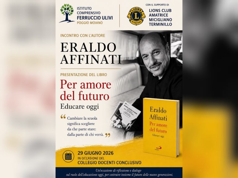 Eraldo Affinati ospite al “Ferruccio Ulivi” di Poggio Moiano con il Lions Club Amatrice Micigliano Terminillo