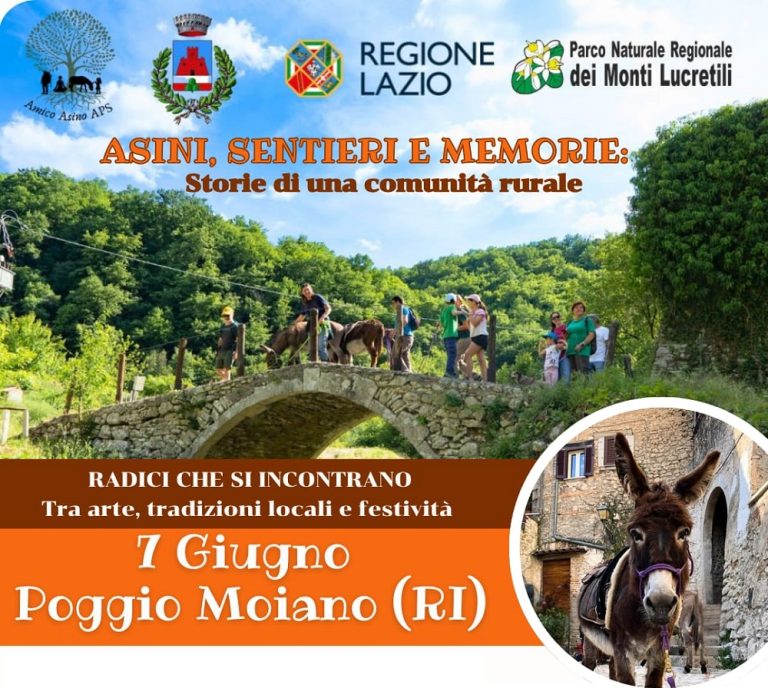 Asini, sentieri e memorie: il 7 giugno a Poggio Moiano