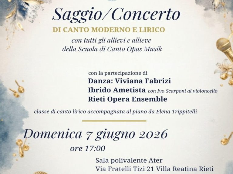 Concerto degli allievi della scuola di canto “Opus Musik” di Silvia Costanzi