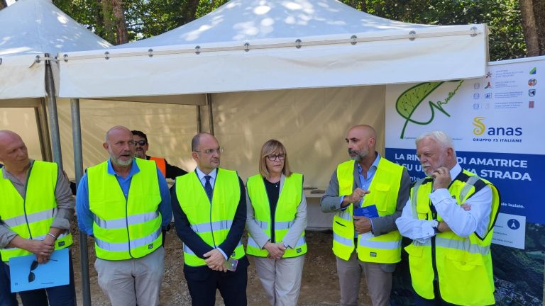 Ad Amatrice ANAS ha effettuato un sopralluogo tecnico sul cantiere della variante alla SS 260 Picente per il ripristino della viabilità