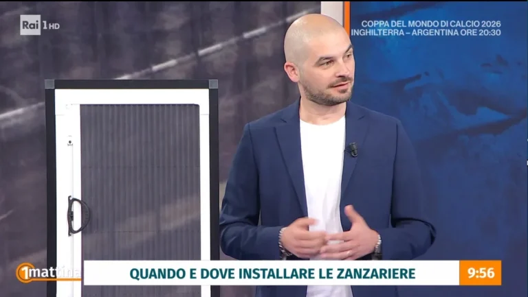 VIDEO – Il reatino Federico Angelucci ospite di Uno Mattina per parlare di zanzare e zanzariere