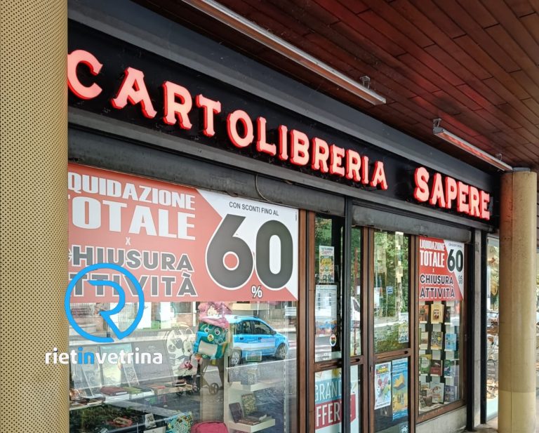 Chiude anche la Cartolibreria Sapere, altra storica attività di Rieti. Emili: “Lentamente muore il piccolo commercio e con esso il vissuto delle persone”