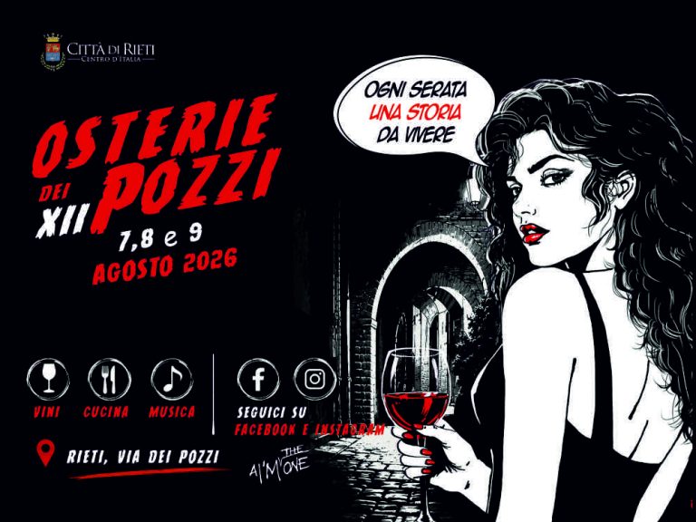 E’ FESTA – Ecco le Osterie dei Pozzi. Dal 7 al 9 agosto torna a Rieti uno degli eventi più amati dell’estate