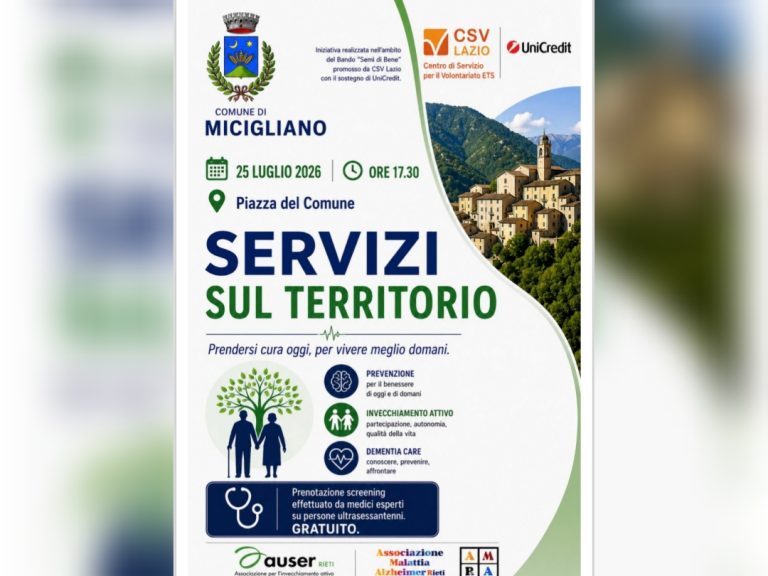 A Micigliano incontro e prenotazione screening con AMAR ed AUSER