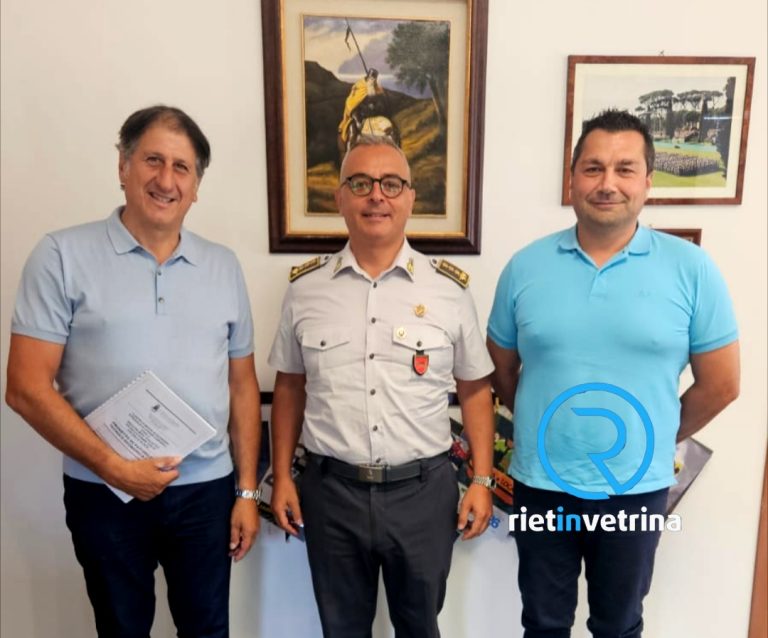 Viabilità e nuova rotatoria: l’assessore Nobili e il dirigente Berton incontrano il comandante della Guardia di Finanza di Rieti Ferraro