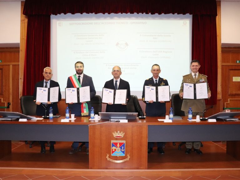 Firmato l’accordo per gli interventi di riqualificazione della caserma “Verdirosi” di Rieti