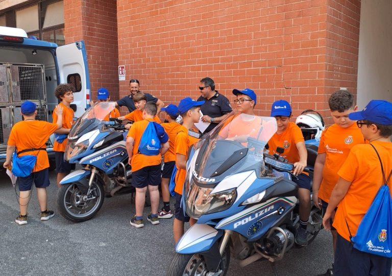 Incontro con poliziotti e finanzieri di Rieti per i ragazzi del campo scuola di Poggio Bustone “Anche io sono la Protezione Civile”