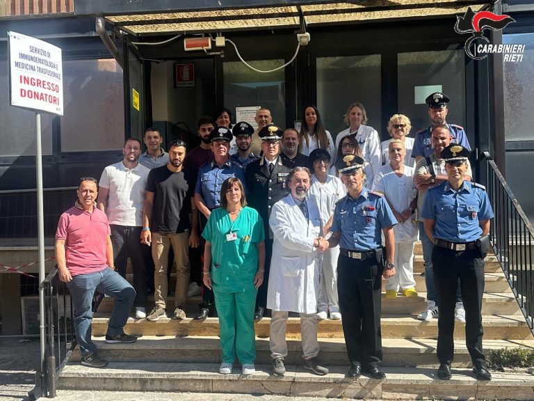 36 carabinieri donano sangue all’ospedale de Lellis di Rieti