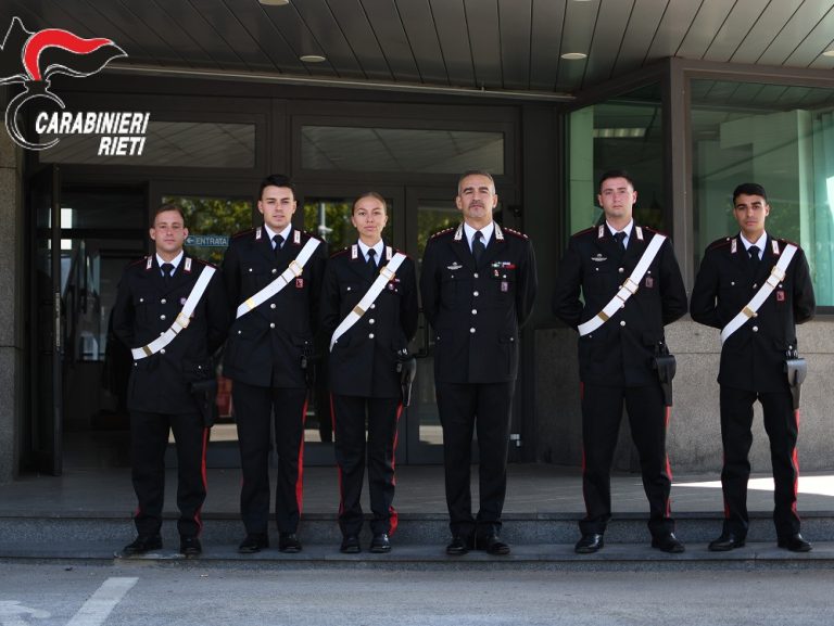 Assegnati cinque giovani carabinieri nel territorio reatino
