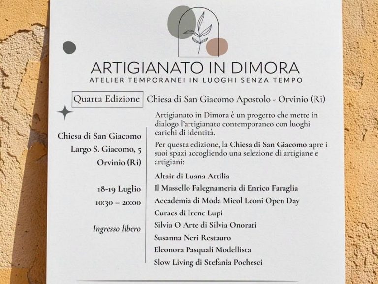 Ad Orvinio ti aspetta “Artigianato in Dimora”