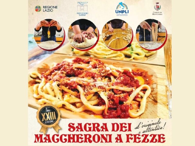 E’ FESTA – A Montenero Sabino il 25 e 26 luglio c’è la Sagra dei Maccheroni a Fezze