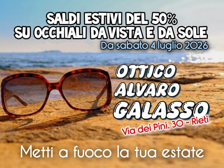 Da Ottico Alvaro Galasso SALDI del 50% su occhiali da vista e da sole