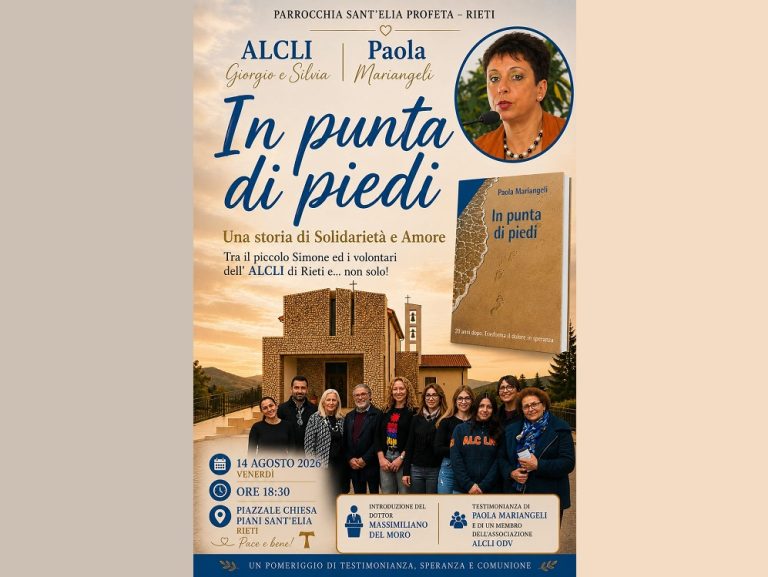 A Piani Sant’Elia presentazione del libro di Paola Mariangeli “In punta di piedi” e testimonianza dei volontari ALCLI