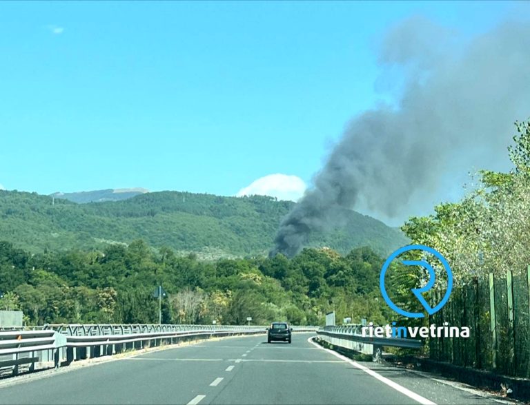 Incendio a Santa Rufina: alta colonna di fumo visibile da lontano