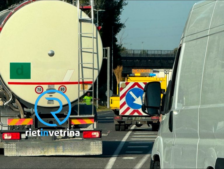 Incidente all’inizio della bretella Passo Corese – Fiano Romano