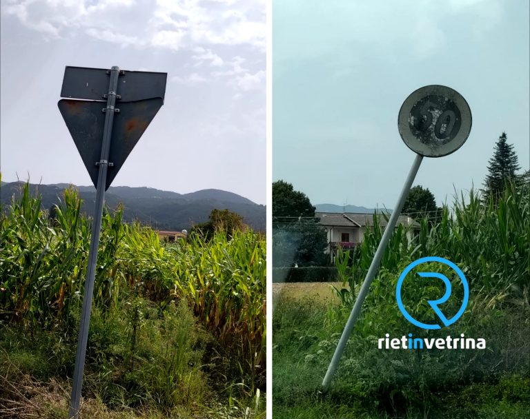 SEI TU IL REPORTER di Rietinvetrina – Elsa: “Nella Piana Reatina la segnaletica verticale è diventata completamente inutile: sporca, storta, illegibile”