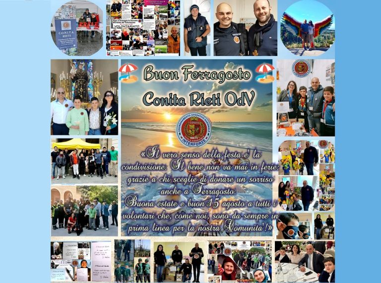I volontari del ​CONITA Rieti OdV non si fermano neanche a Ferragosto: “Buona festa anche ai meno fortunati”