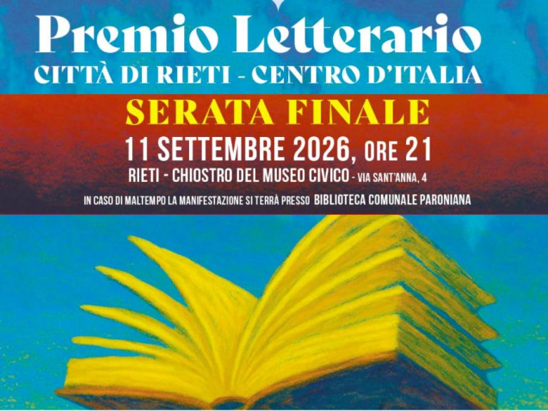 Premio Letterario Città di Rieti Centro d’Italia, la serata finale alla presenza degli autori.