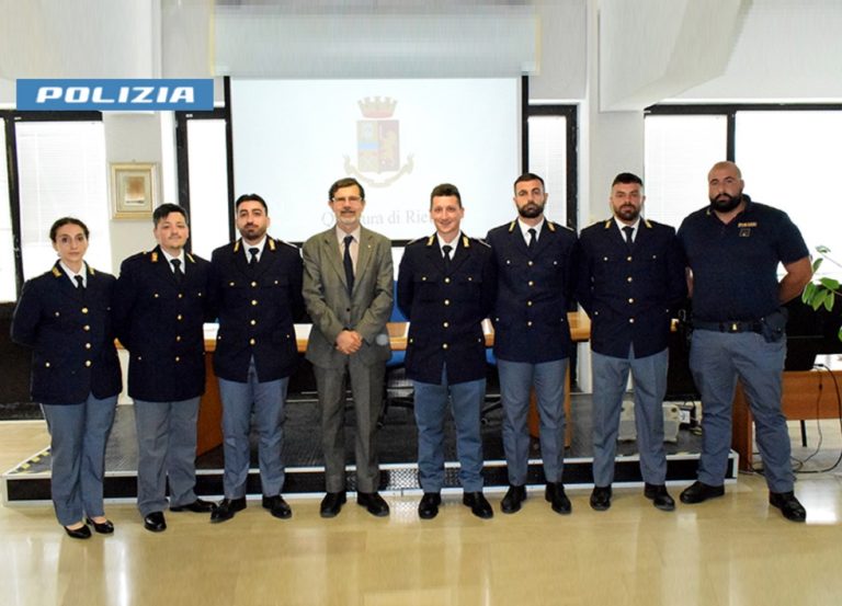 Otto nuovi agenti della Polizia di Stato assegnati alla Questura di Rieti