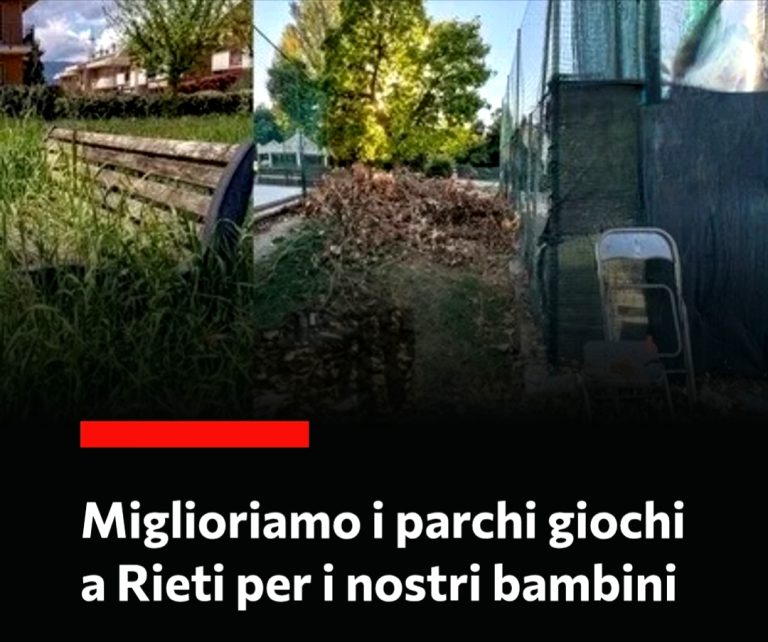 Petizione online dei cittadini di Rieti per chiedere il miglioramento dei Parchi Pubblici della Città
