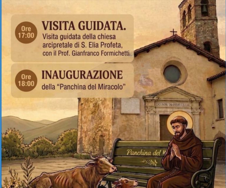 Sabato 19 settembre a Sant’Elia inaugurazione Panchina del Miracolo