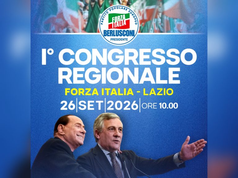 Forza Italia Lazio, il 26 settembre 1° Congresso Regionale