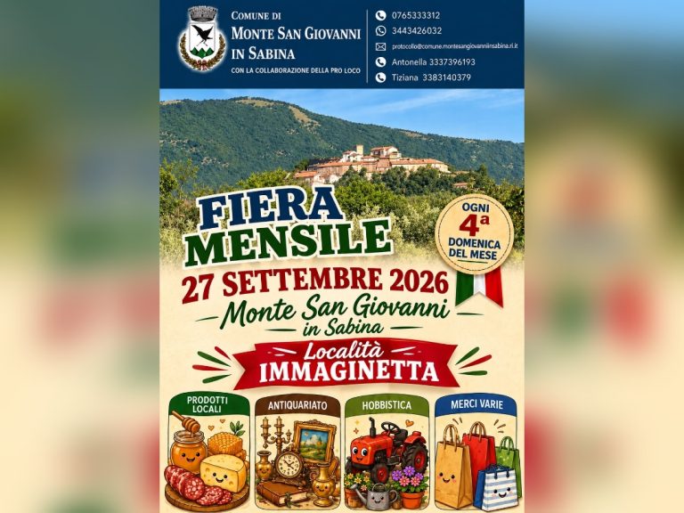 A Monte San Giovanni in Sabina c’è la Fiera mensile