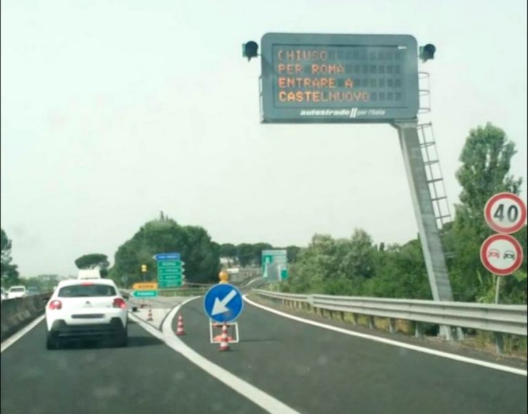 Diramazione Roma Nord, chiusura notturna in zona Fiano Romano per lavori di asfaltatura
