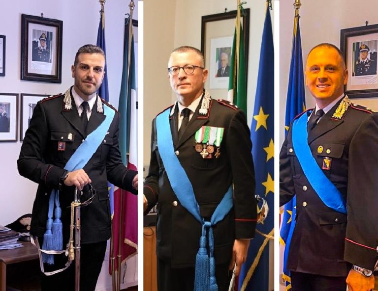 Arma Carabinieri: Luca Gasparri è il nuovo Comandante Compagnia di Rieti, Carlo Sivoccia nuovo Comandante Compagnia di Poggio Mirteto e Vincenzo Pasquale Sorriento nuovo Comandante del Nucleo Investigativo