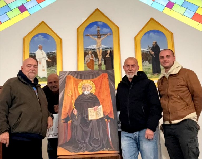 Alla chiesetta del Terminillo il M° Renzo Stopponi dona un ritratto di San Giovanni Gualberto